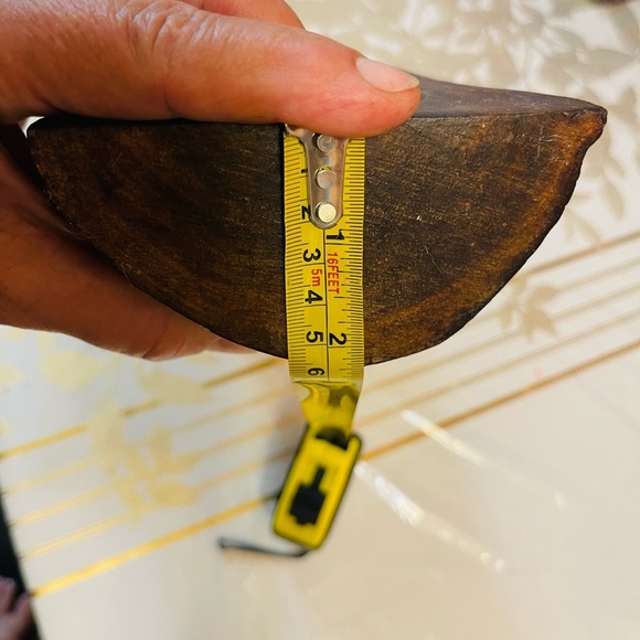 Decorative Carved Wood Wooden Bowl Footed Home Decor Nature Threshold 15”Long - Picture 4 of 5